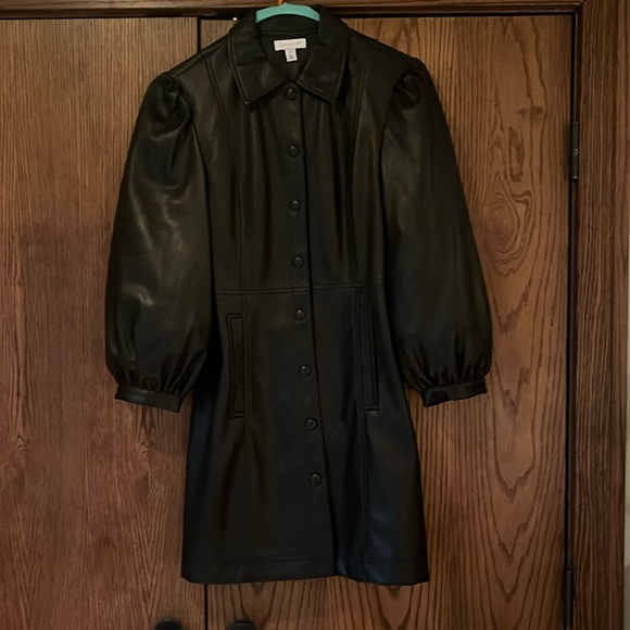 Topshop - Faux Leather Stretch Mini Dress
